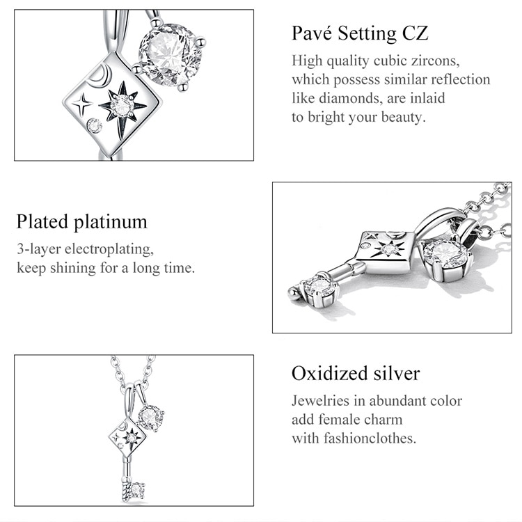 Dazzling Key Pendant Necklace