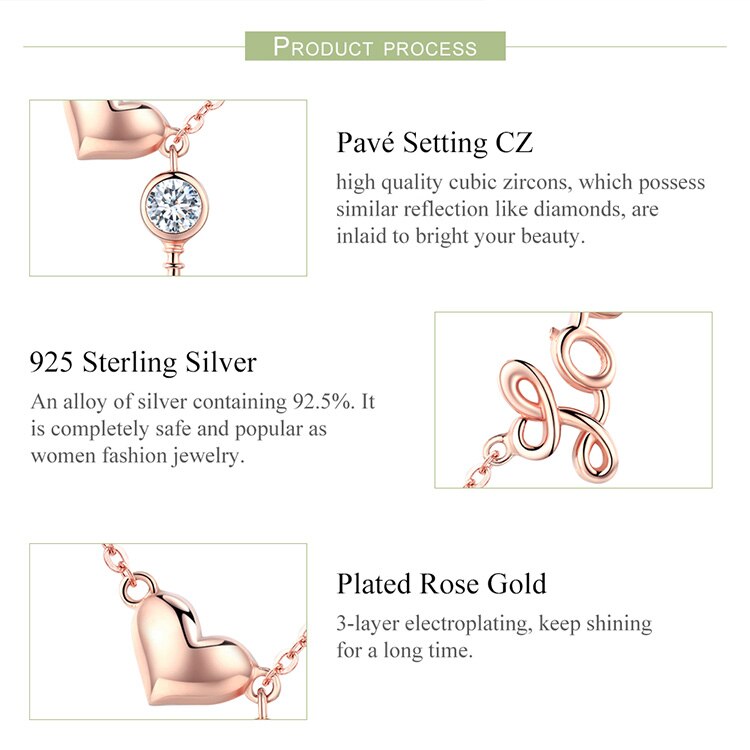 Key & Heard Rose Gold Pendant Necklace